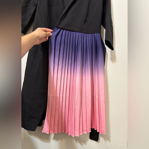 CHICME Blazer Ombré Pleated Wrap Knee Length Dress NWOT - Picture 12 of 15
